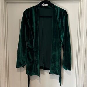 Charlie Holiday Emerald Velvet Cardigan